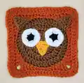 Owl Granny Square Crochet Pattern step 4 - final assembly and finishing