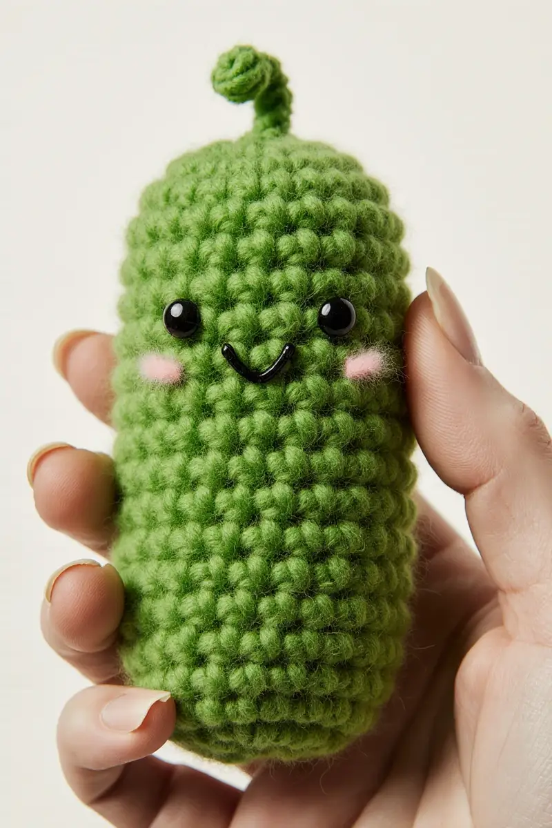 Complimentary Beginner Friendly crochet pattern: Emotional Support Pickle Amigurumi Pattern - Simple to follow guide