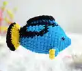 Blue Tang Fish (Dory) Amigurumi Pattern step 1 - construction progress