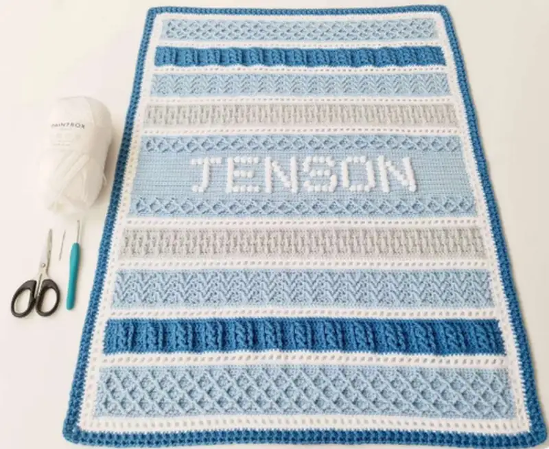 Complimentary Advanced crochet pattern: Personalized Post and Bobble Blanket Pattern - Simple to follow guide