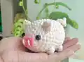 Cute Farm Animals Trio Amigurumi Pattern step 2 - assembly progress