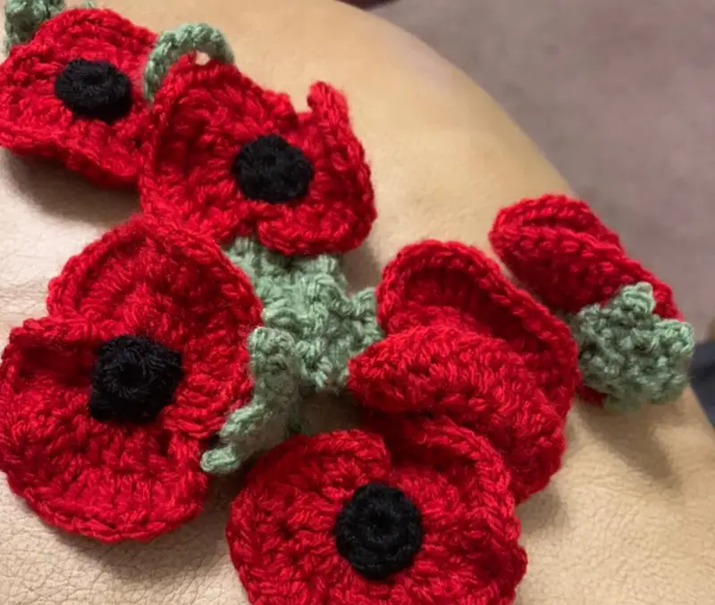 Complimentary Advanced crochet pattern: British Legion Poppy Appeal Poppies Crochet Pattern - Simple to follow guide