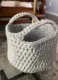 Simple Basket Crochet Pattern step 2 - assembly progress