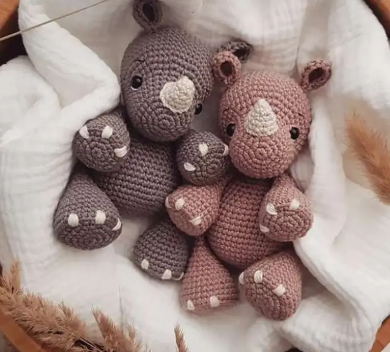 Complimentary Intermediate crochet pattern: Pino Baby Rhino Amigurumi Pattern - Simple to follow guide