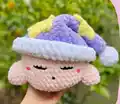 Sleeping Pink Puff (Sleeping Kirby) Amigurumi Pattern step 4 - final assembly and finishing