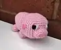 Pig Minecraft Character Amigurumi Pattern step 2 - assembly progress