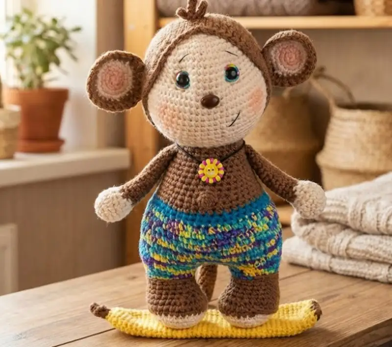 Complimentary Intermediate crochet pattern: Oakley the Monkey Amigurumi Pattern - Simple to follow guide