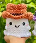 No Sew Ghosts Wearing Hats Crochet Pattern step 4 - final assembly and finishing