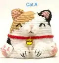 Reversible Cat Amigurumi Pattern step 2 - assembly progress