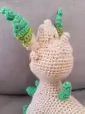 Leafeon Pokemon Amigurumi Pattern step 4 - final assembly and finishing
