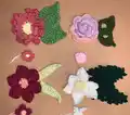 Flower Garden Hood Crochet Pattern step 2 - assembly progress