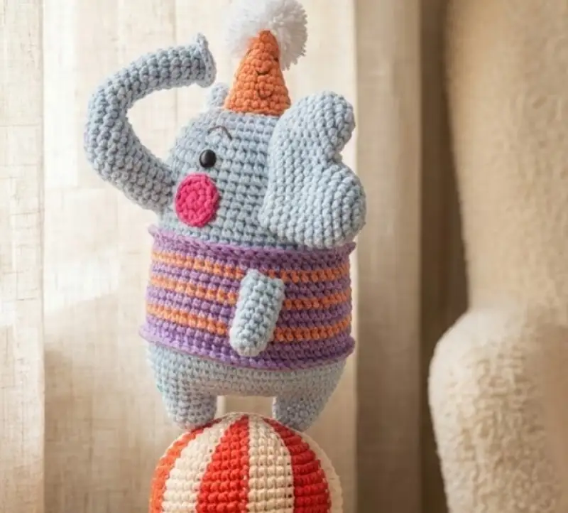 Complimentary Advanced crochet pattern: Circus Elephant Amigurumi Pattern - Simple to follow guide