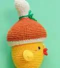 Chicken Drumstick Amigurumi Pattern step 2 - assembly progress