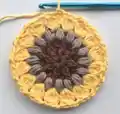 Sunflower Lovers Granny Square Pattern step 4 - final assembly and finishing