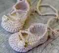 Baby Ballerina Strappy Flats Crochet Pattern step 1 - construction progress