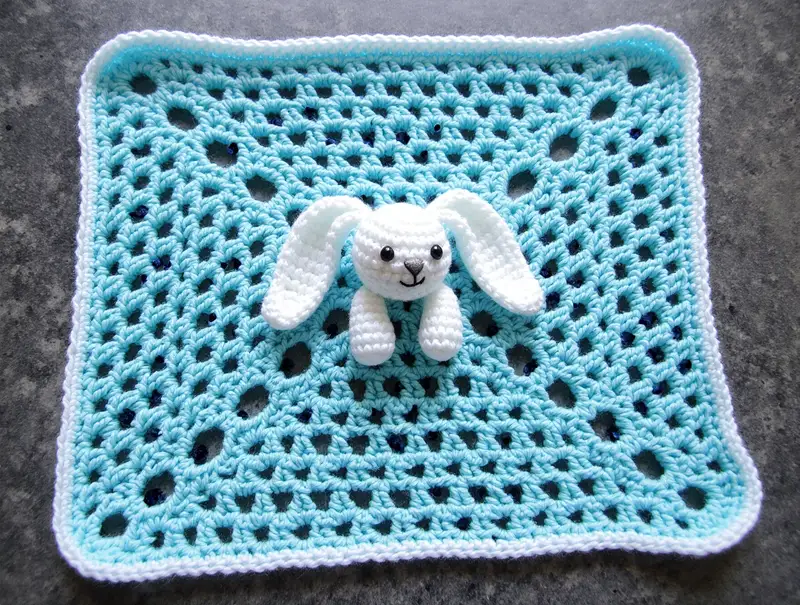 Complimentary Intermediate crochet pattern: Cute Bunny Comforter Pattern - Simple to follow guide