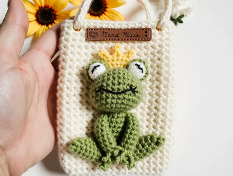 Complimentary Intermediate crochet pattern: Frog Phone Pouch Crochet Pattern - Simple to follow guide