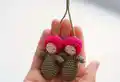Cherry Babies Acorn Cradle Amigurumi Pattern step 4 - final assembly and finishing