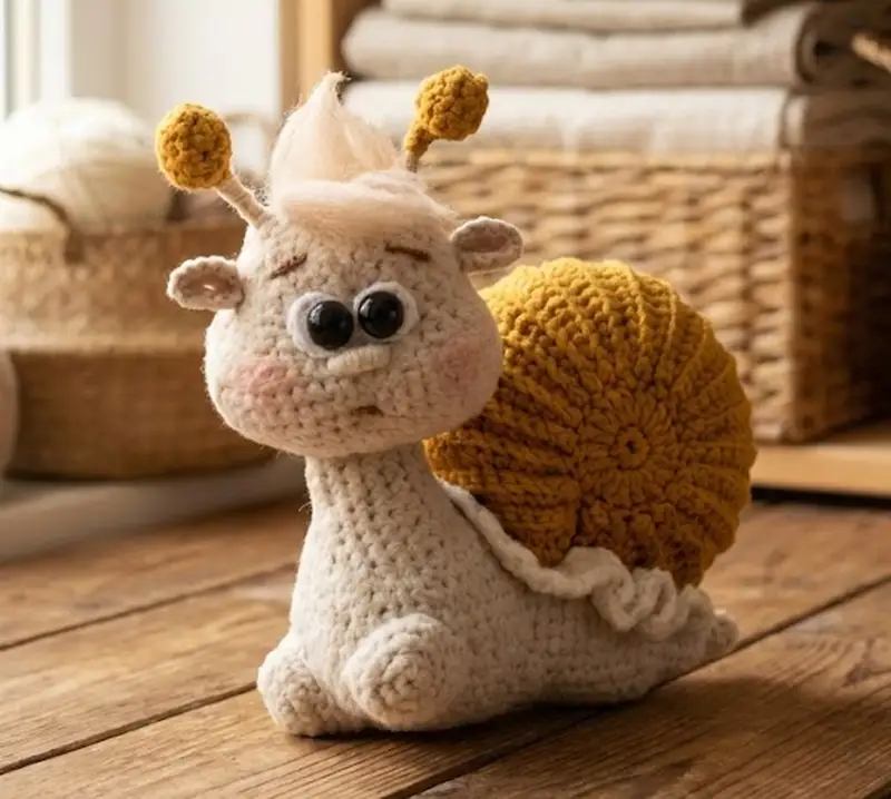 Complimentary Intermediate crochet pattern: Adorable Snail Amigurumi Pattern - Simple to follow guide