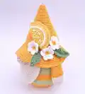 Lemon Gnome Amigurumi Pattern step 2 - assembly progress