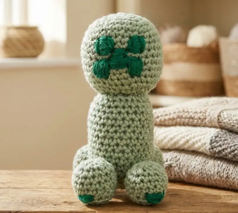 Complimentary Beginner Friendly crochet pattern: Creeper Minecraft Character Amigurumi Pattern - Simple to follow guide