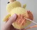 Feather Locklear the Chick Amigurumi Pattern step 4 - final assembly and finishing