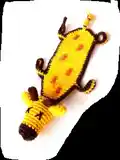 Giraffe Bookmark Amigurumi Pattern step 2 - assembly progress