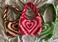 Powerpuff Heart Shoulder Bag Crochet Pattern step 1 - construction progress