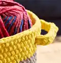 Dip Edge Grey Crochet Basket Pattern step 4 - final assembly and finishing