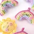 Sun & Rainbow Keychains Crochet Pattern step 4 - final assembly and finishing