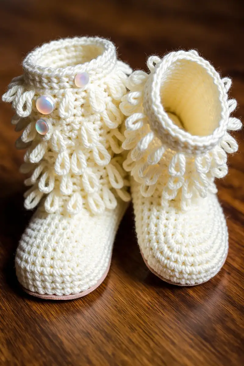Complimentary Intermediate crochet pattern: Furrylicious Baby Boot Pattern - Simple to follow guide