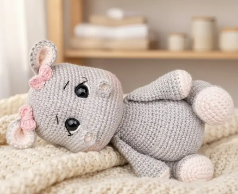 Complimentary Intermediate crochet pattern: Clara Hippo Amigurumi Pattern - Simple to follow guide
