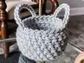 Simple Basket Crochet Pattern step 1 - construction progress