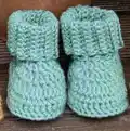 Classic Baby Boots Crochet Pattern step 1 - construction progress
