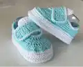 Velcro Baby Sneakers Crochet Pattern step 2 - assembly progress