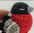 Bullfinch Bird Amigurumi Pattern step 2 - assembly progress