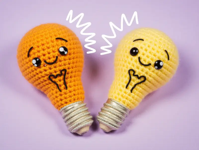 Complimentary Beginner Friendly crochet pattern: Little Spark Light Bulb Amigurumi Pattern - Simple to follow guide