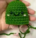 Emotional Support Pickle Amigurumi Pattern step 2 - assembly progress