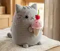 Pusheen Cat with Ice Cream Amigurumi Pattern step 1 - construction progress
