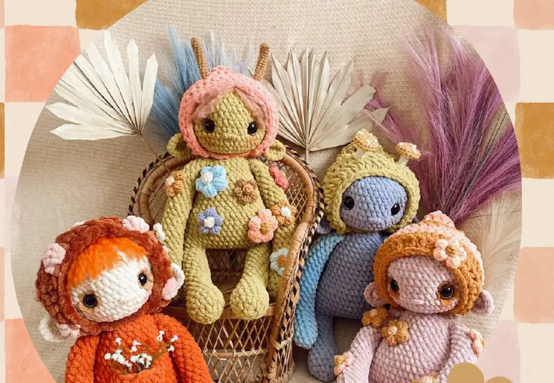 Complimentary Intermediate crochet pattern: Whimsy Folks Amigurumi Pattern - Simple to follow guide