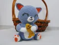 Adorable Cat with Fish Amigurumi Pattern step 1