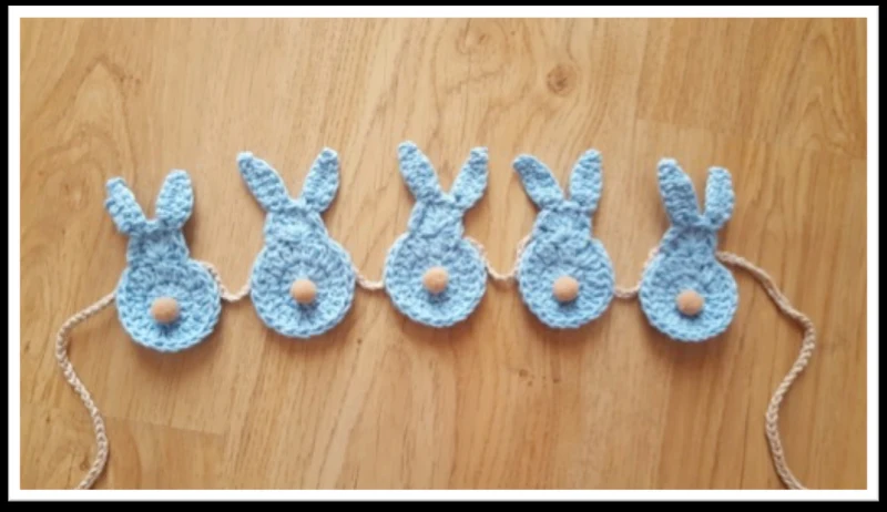Complimentary Beginner Friendly crochet pattern: Spring Bunny Garland Amigurumi Pattern - Simple to follow guide