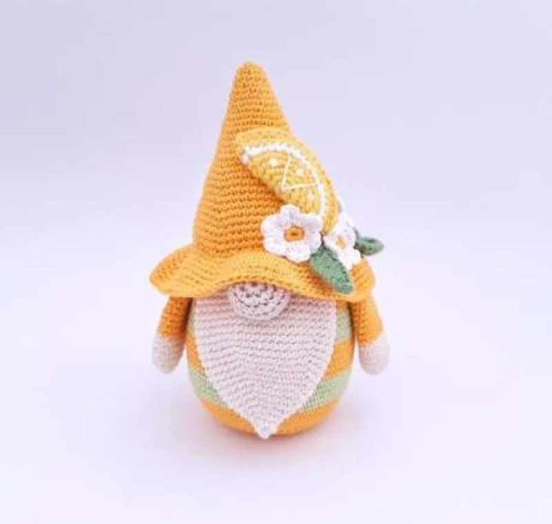Complimentary Intermediate crochet pattern: Zesty Lemon Gnome Amigurumi Pattern - Simple to follow guide
