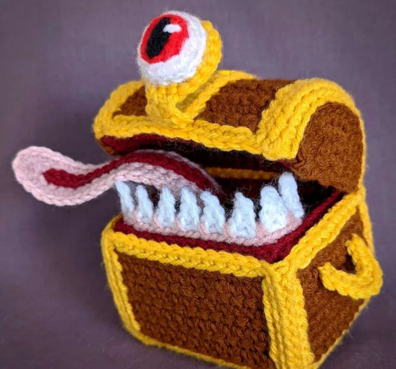 Complimentary Advanced crochet pattern: Mimic Treasure Chest Amigurumi Pattern - Simple to follow guide