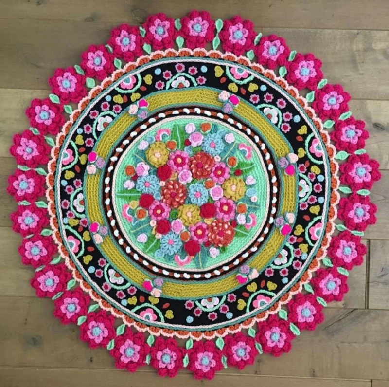 Complimentary Advanced crochet pattern: The Garden of Joy Floral Rug Amigurumi Pattern - Simple to follow guide