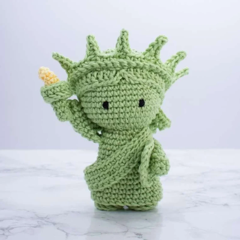 Complimentary Intermediate crochet pattern: Lady Liberty Amigurumi Pattern - Simple to follow guide