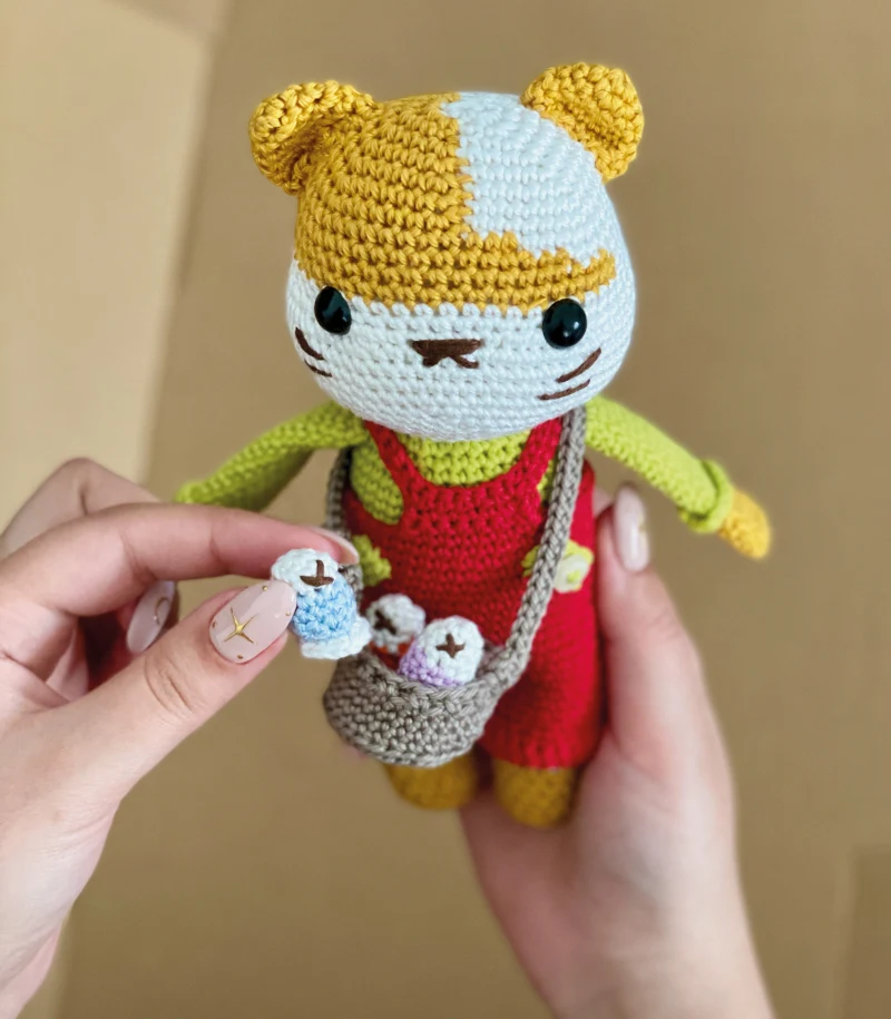 Complimentary Intermediate crochet pattern: Fishing Cat Amigurumi Pattern - Simple to follow guide