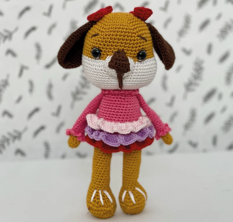 Complimentary Intermediate crochet pattern: Fancy Dog Amigurumi Pattern - Simple to follow guide
