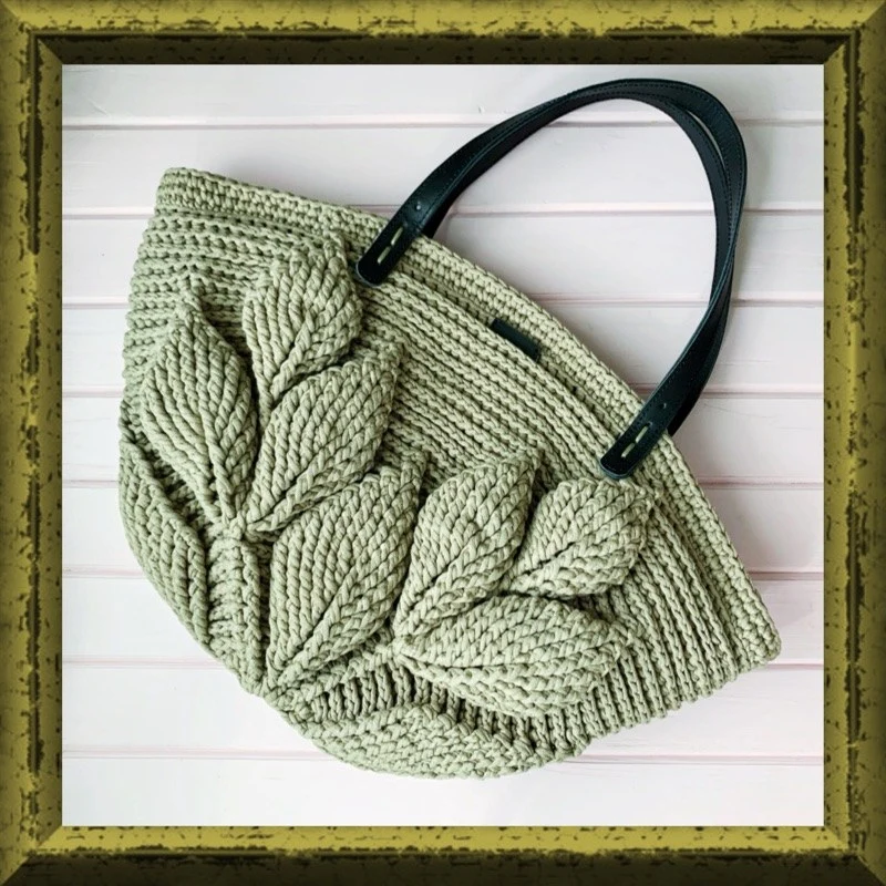 Complimentary Intermediate crochet pattern: Leafy Textured Crochet Tote Bag Pattern - Simple to follow guide