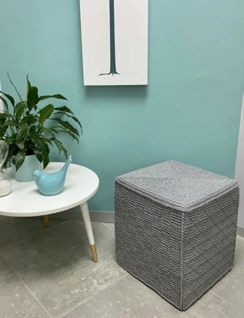 Complimentary Intermediate crochet pattern: Textured Square Ottoman Cover Crochet Pattern - Simple to follow guide